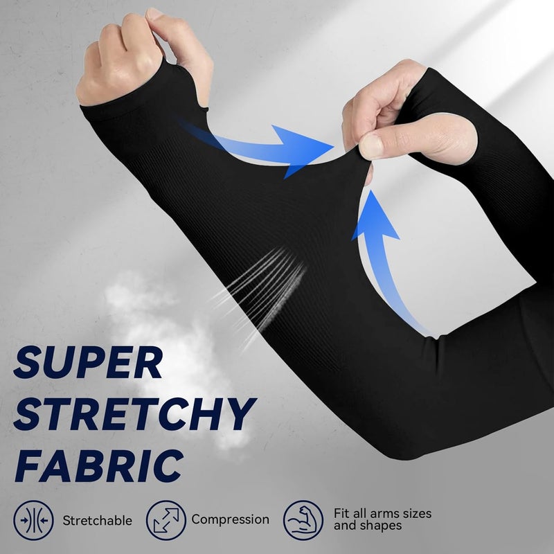 Outivity Arm Sleeves for Men Women Upf 50 Compression Arm Sleeve for UV Blocking Protection - Image 3